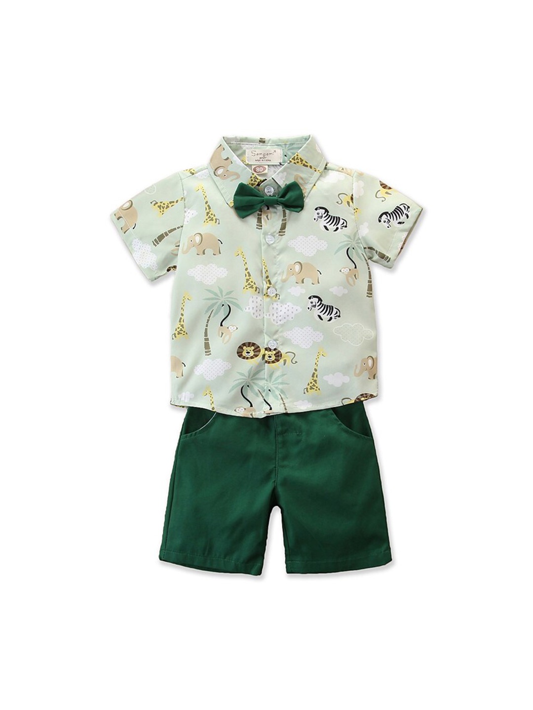 

StyleCast Boys \Printed Shirt with Shorts, Green