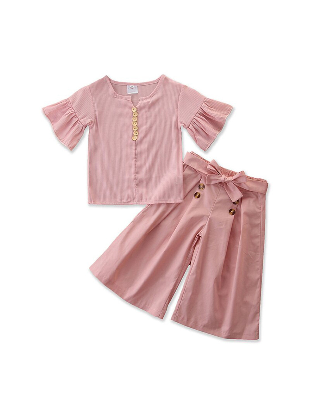 

StyleCast Girls Pink Round Neck Top With Palazzos