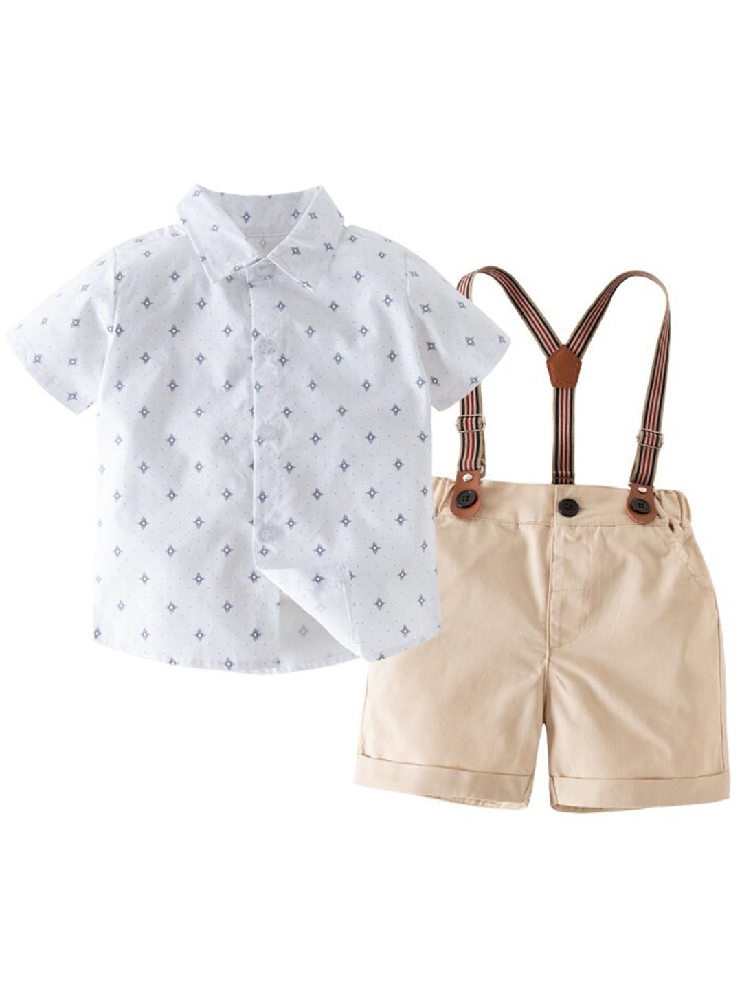 

StyleCast Boys White Printed Shirt with Shorts