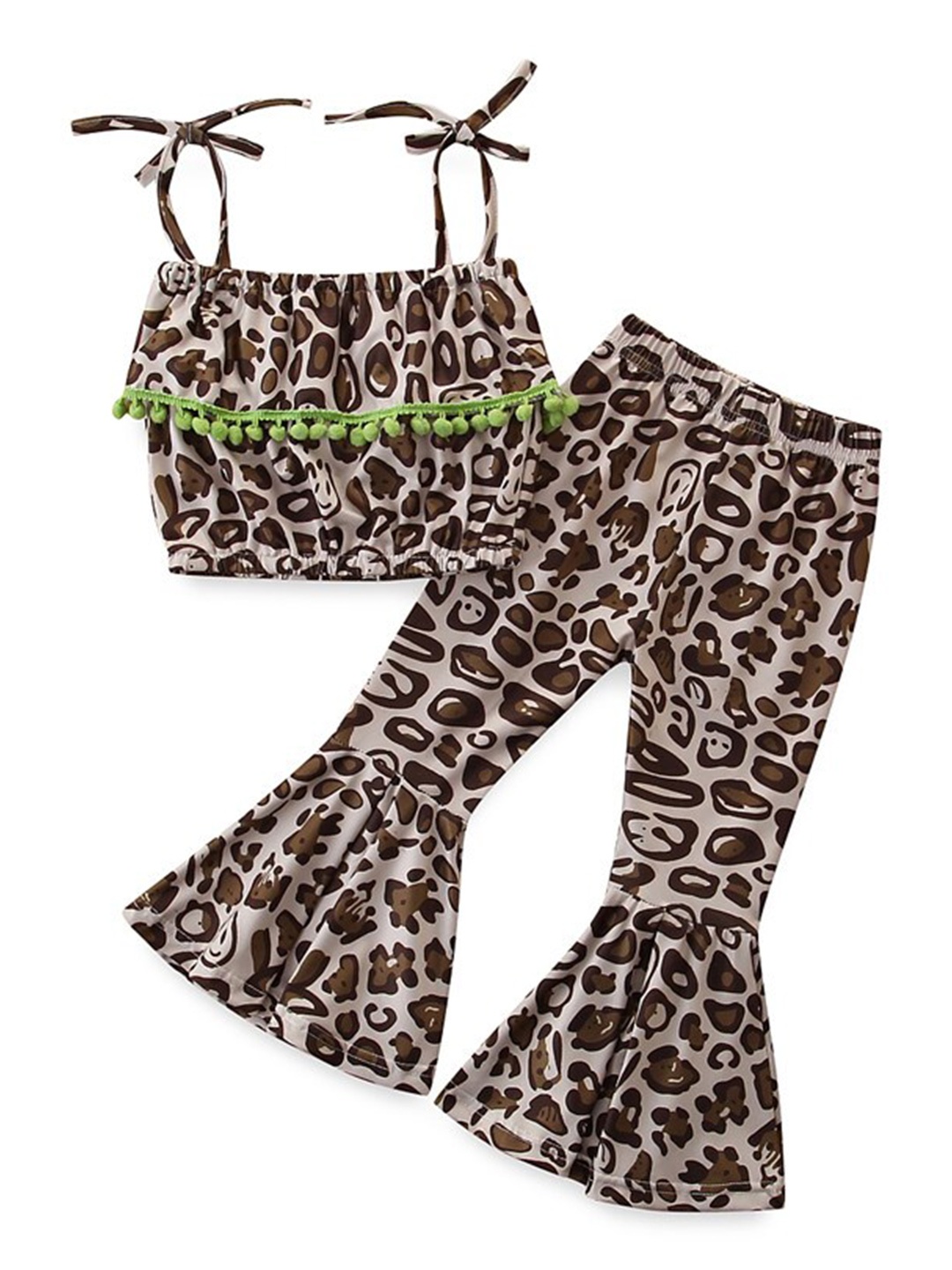 

StyleCast Girls Brown Printed Top With Palazzos