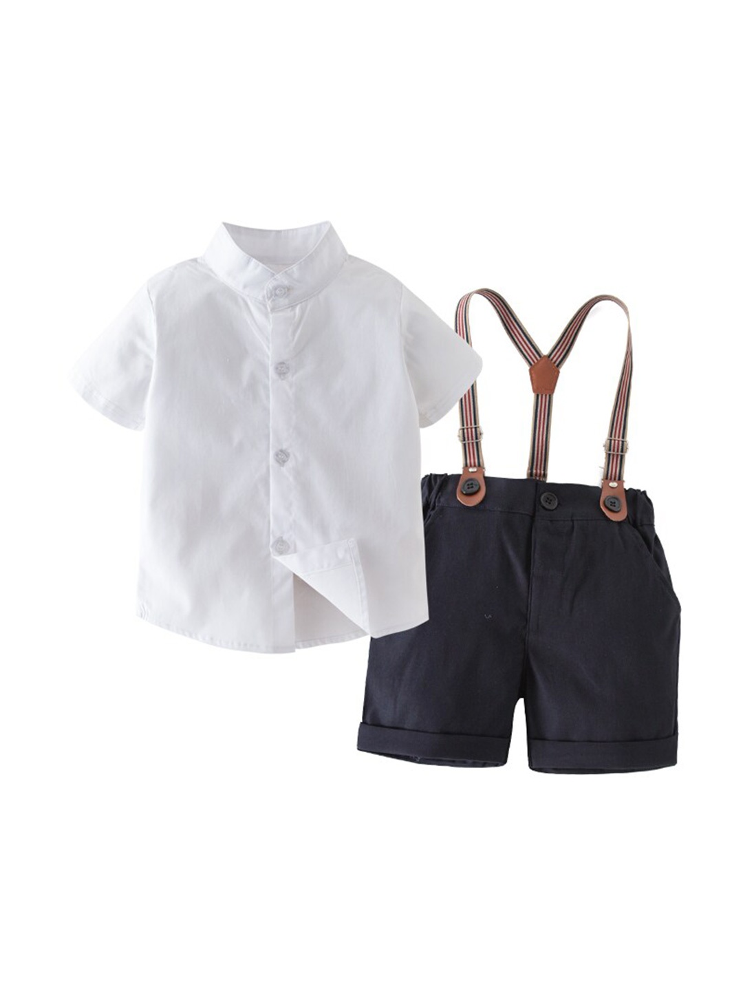 

StyleCast Boys White & Black Dungaree With Shirt