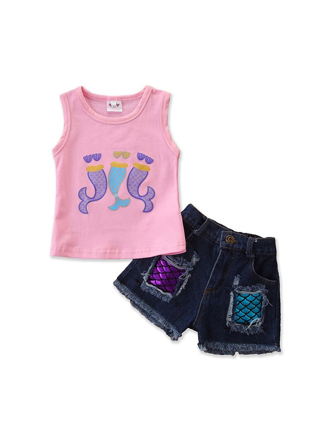 

StyleCast Girls Pink Printed T-shirt With Shorts