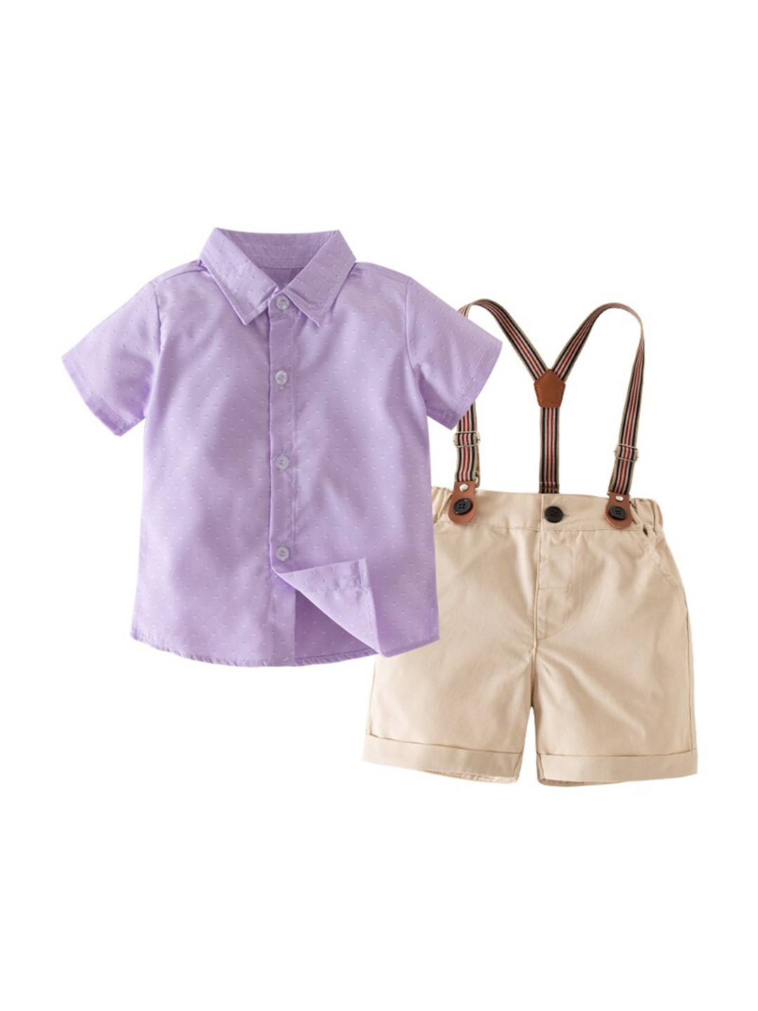 

StyleCast Boys Printed Shirt with Shorts, Purple