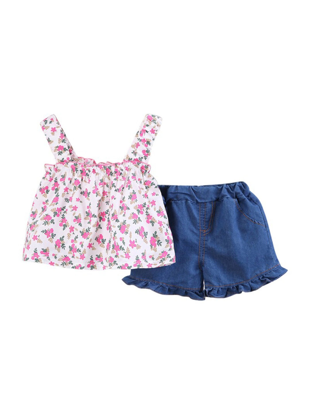 

StyleCast Girls Pink Floral Printed Top with Shorts