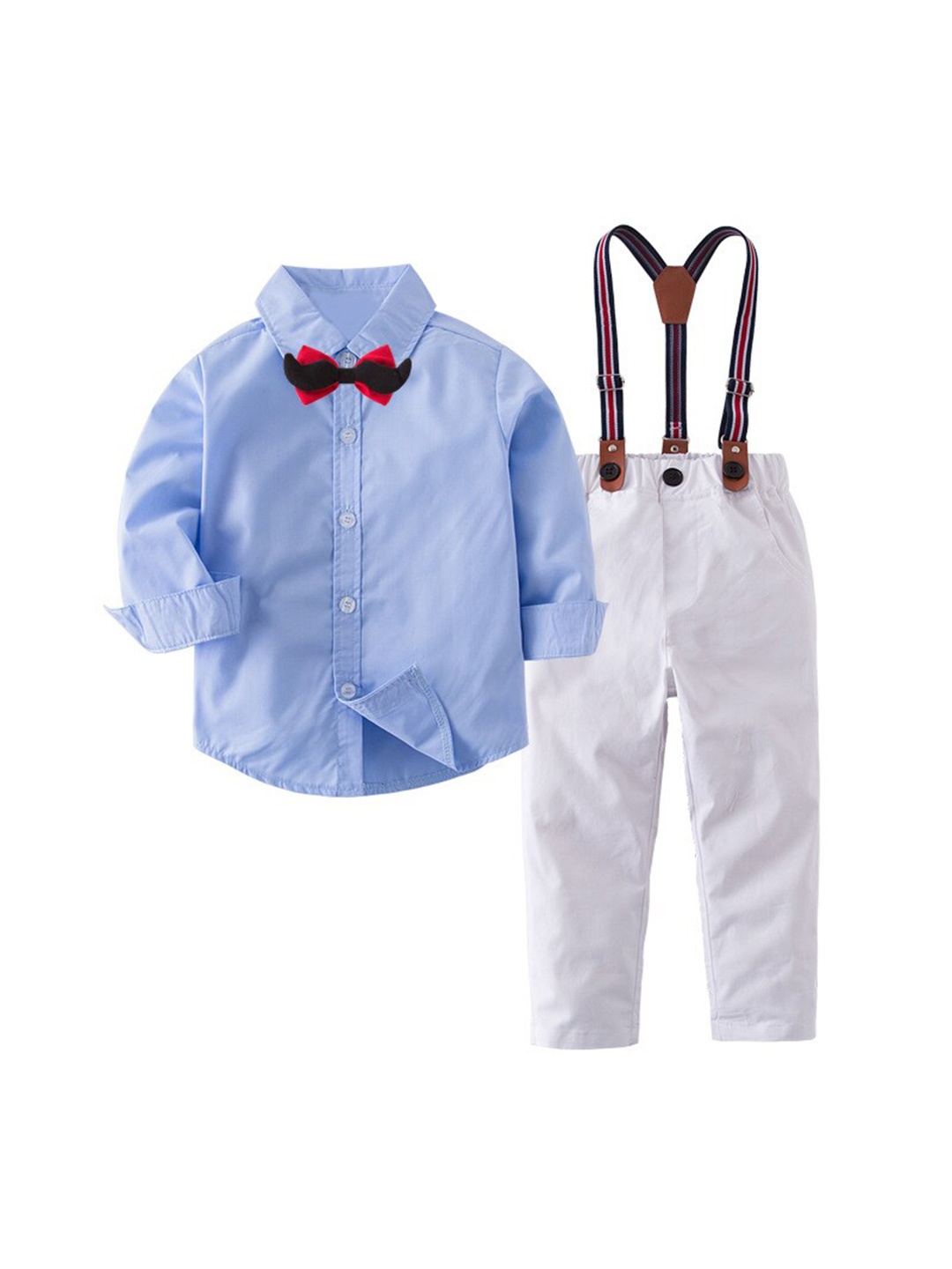 

StyleCast Boys Blue Shirt Collar Shirt & Trousers With Suspenders