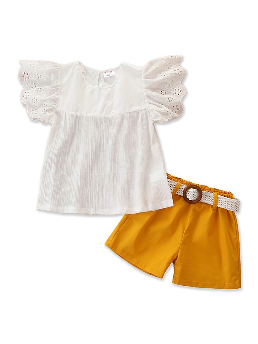 

StyleCast Girls White & Mustard Top With Shorts