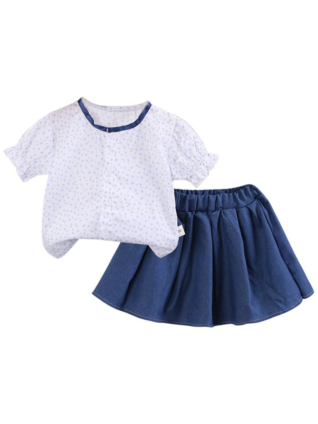 

StyleCast Girls White Floral Printed Top with Skirt