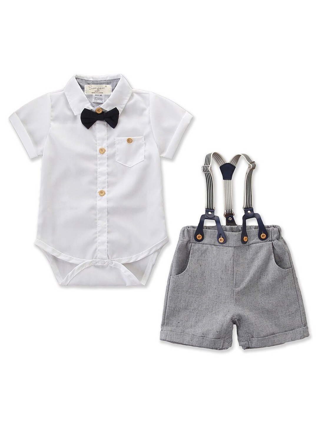 

StyleCast Infants Boys White & Grey Shirt With Shorts