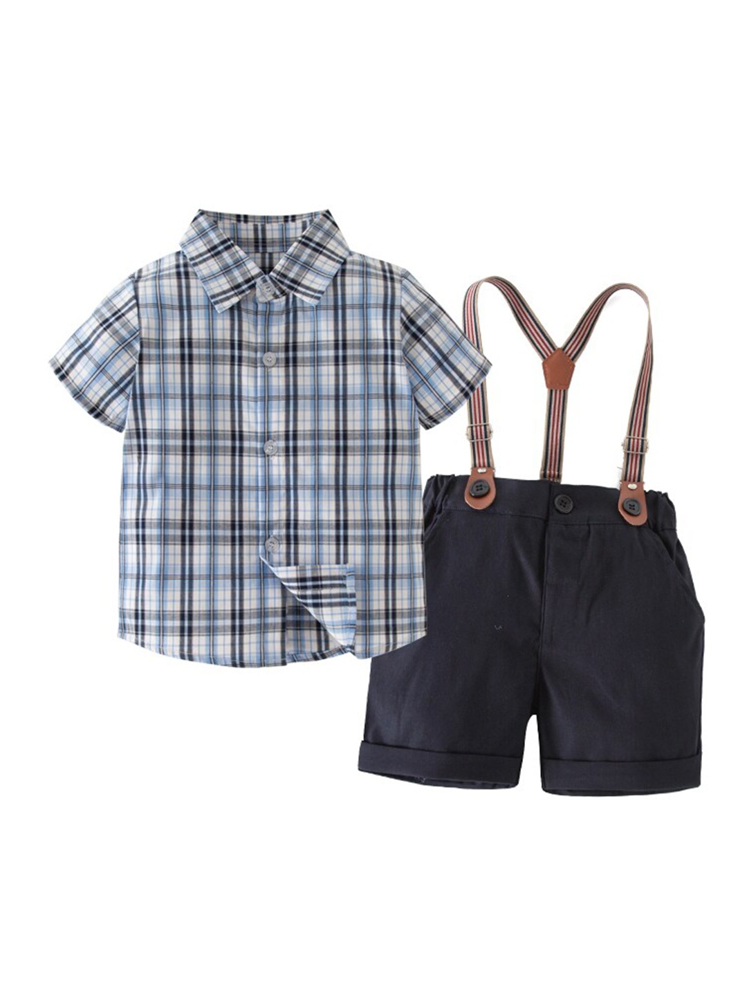 

StyleCast Boys Blue Checked Short Sleeves Shirt with Shorts