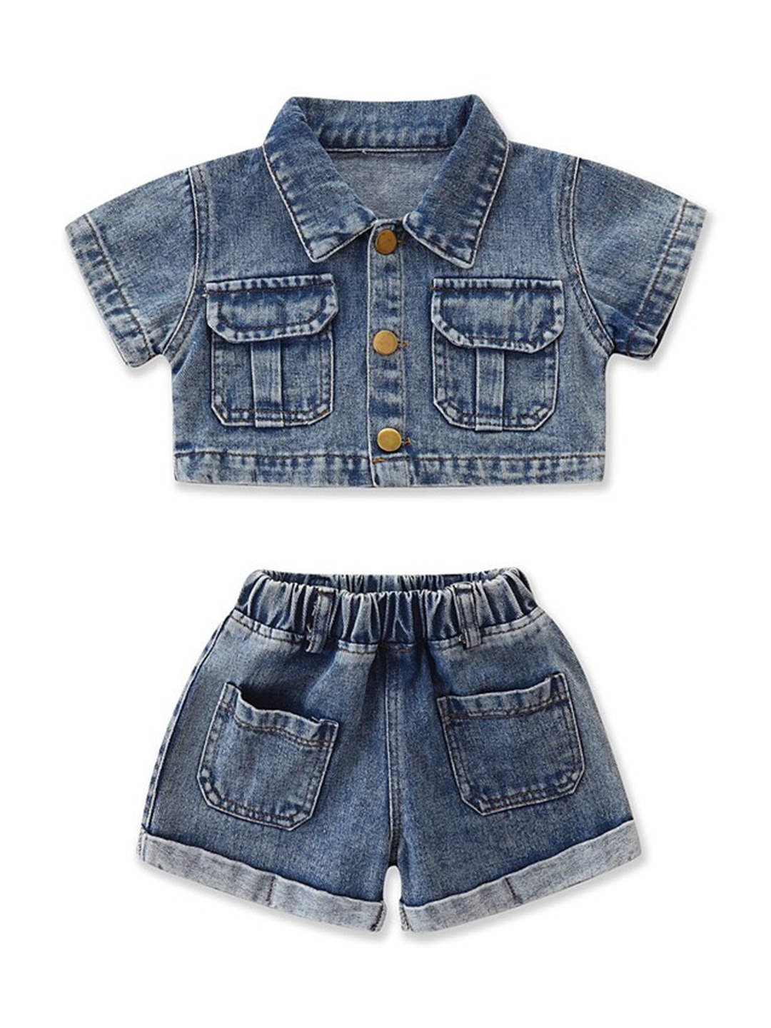 

StyleCast Girls Dyed Top with Shorts, Blue