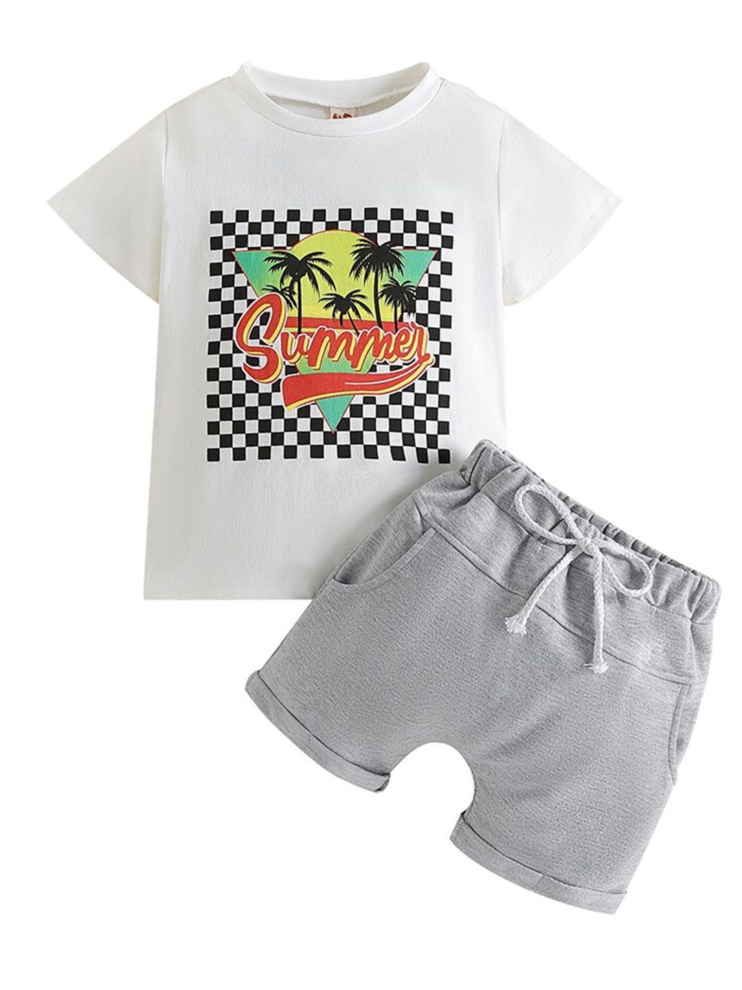 

StyleCast Boys Grey Printed T-shirt with Shorts