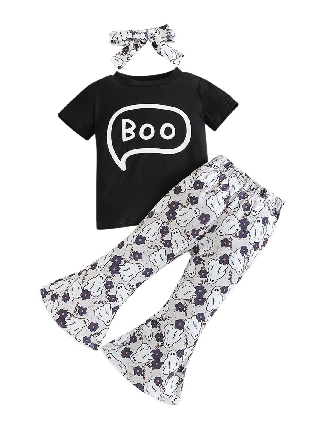 

StyleCast Girls Black Printed T-shirt With Palazzos