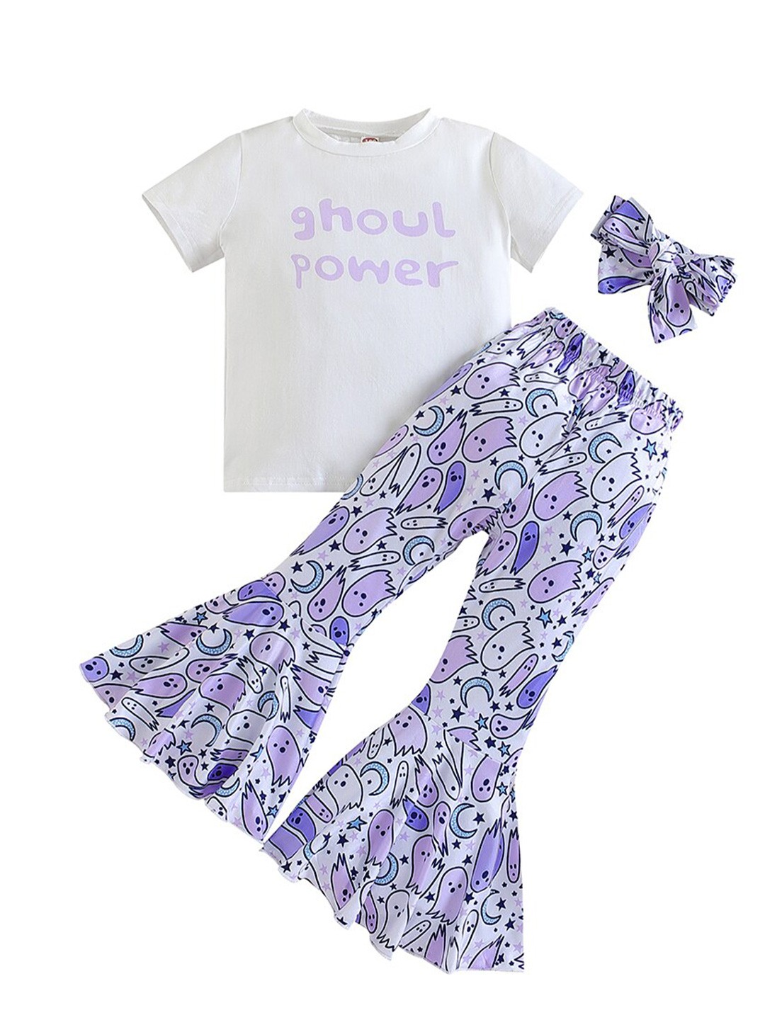 

StyleCast Girls White Printed T-shirt With Palazzos