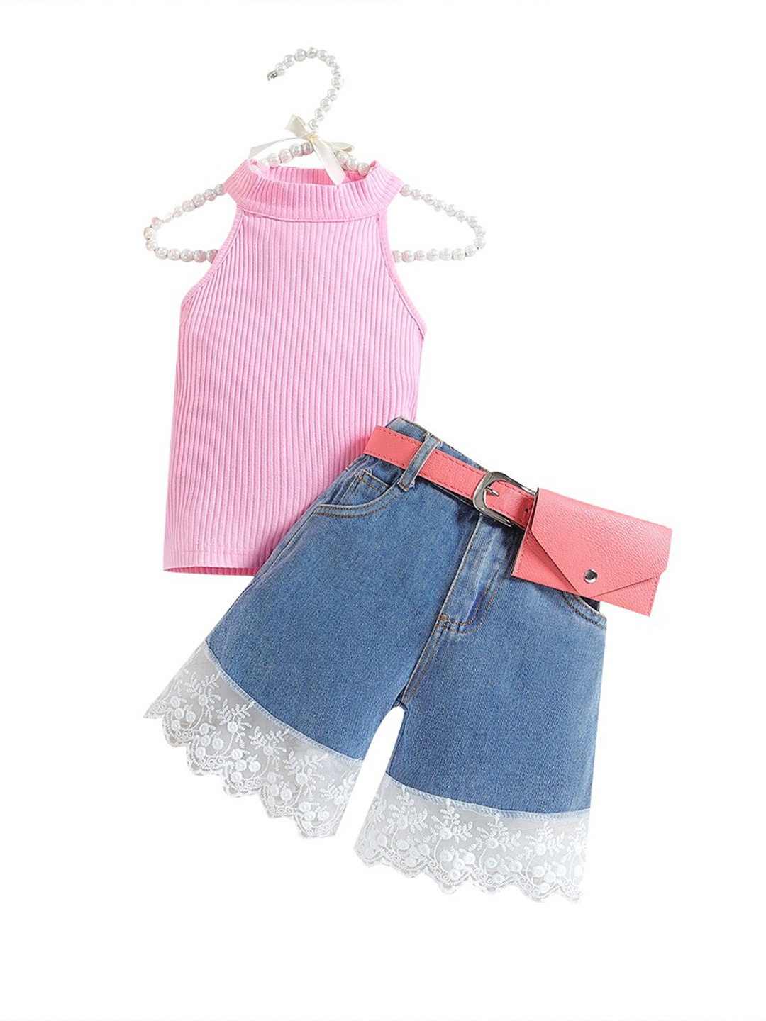 

StyleCast Girls Pink Halter Neck Top with Shorts