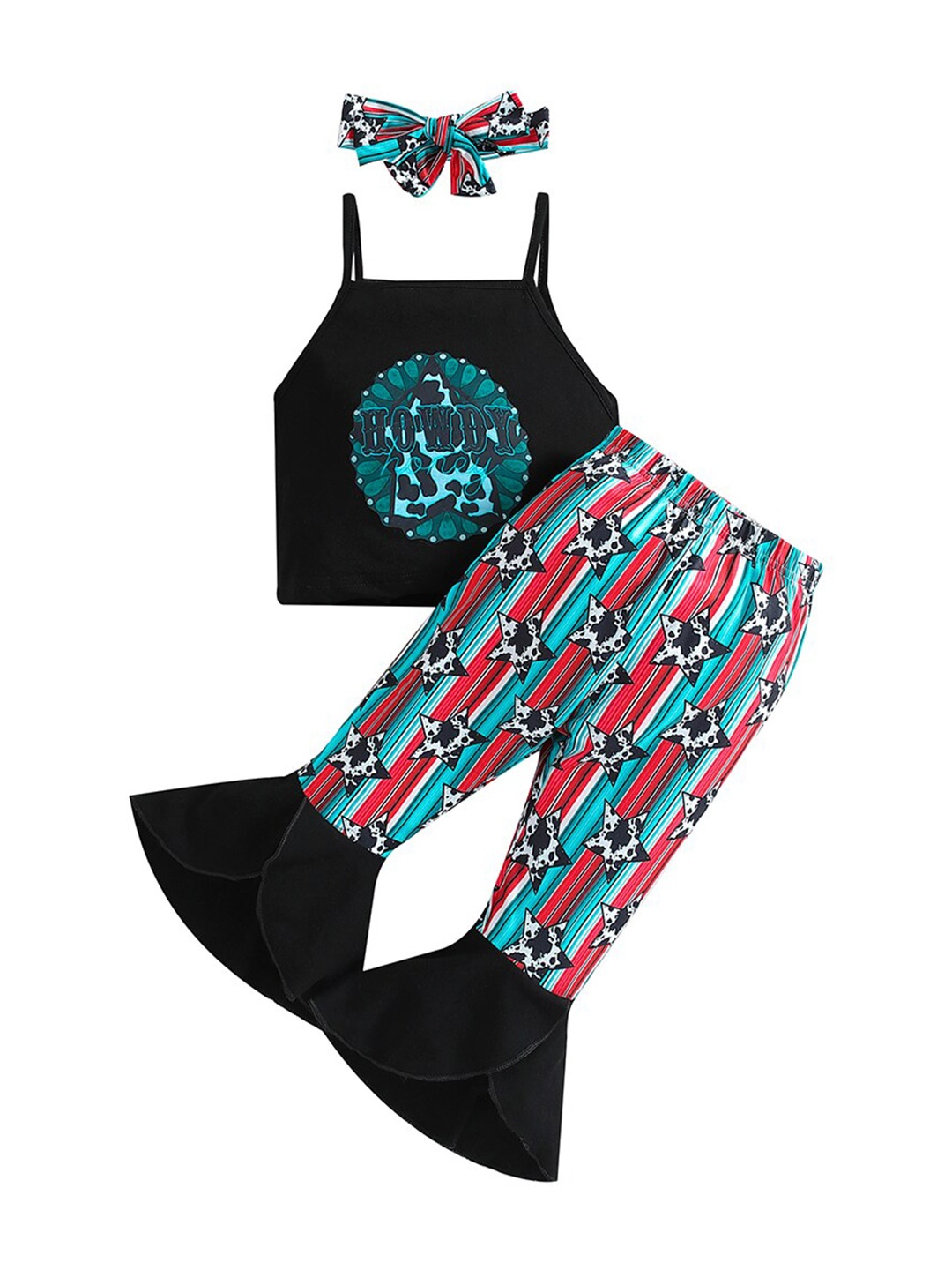 

StyleCast Girls Black & Blue Printed Top With Palazzos