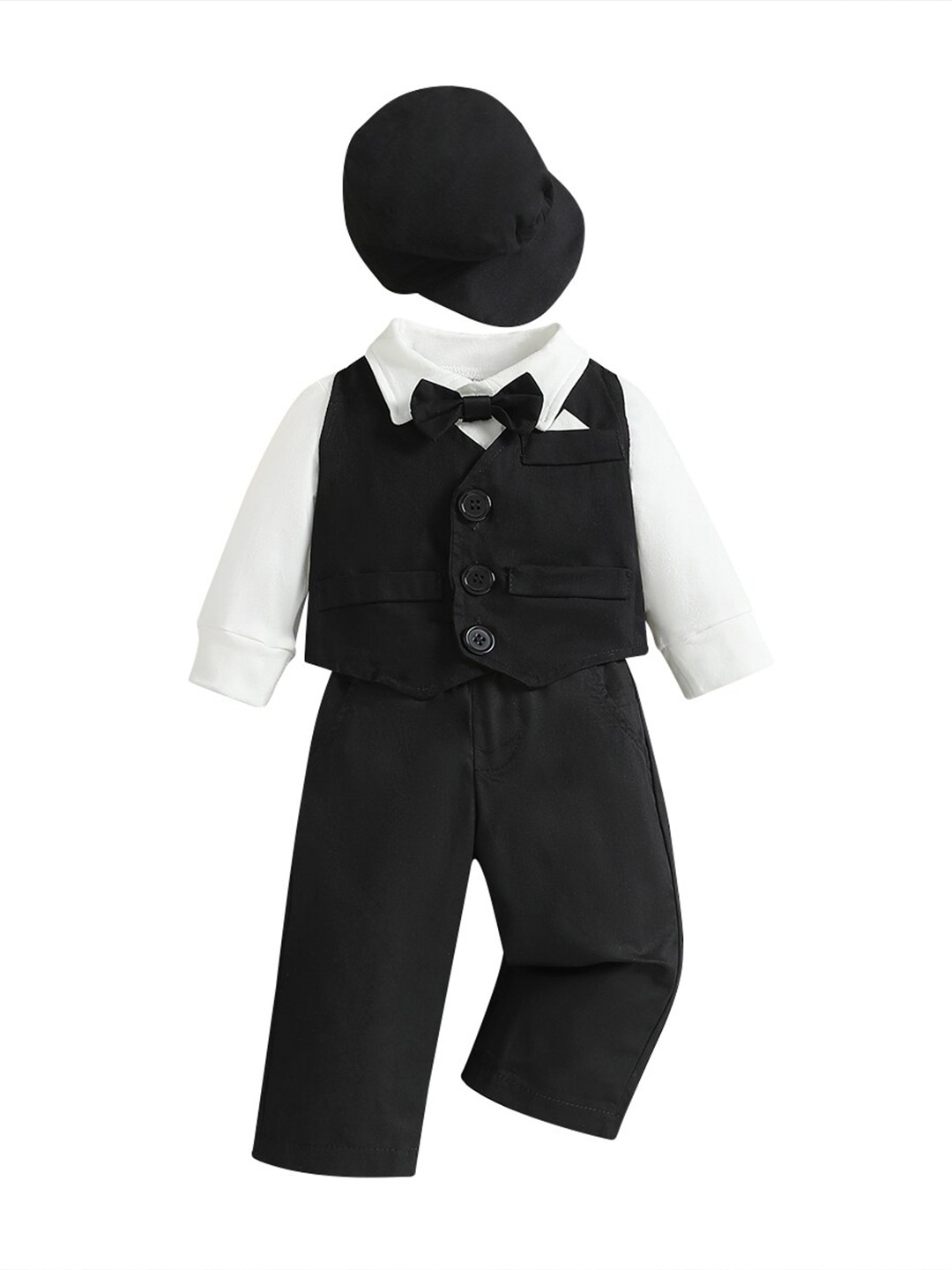 

StyleCast Boys Black Shirt with Trousers And Waistcoat