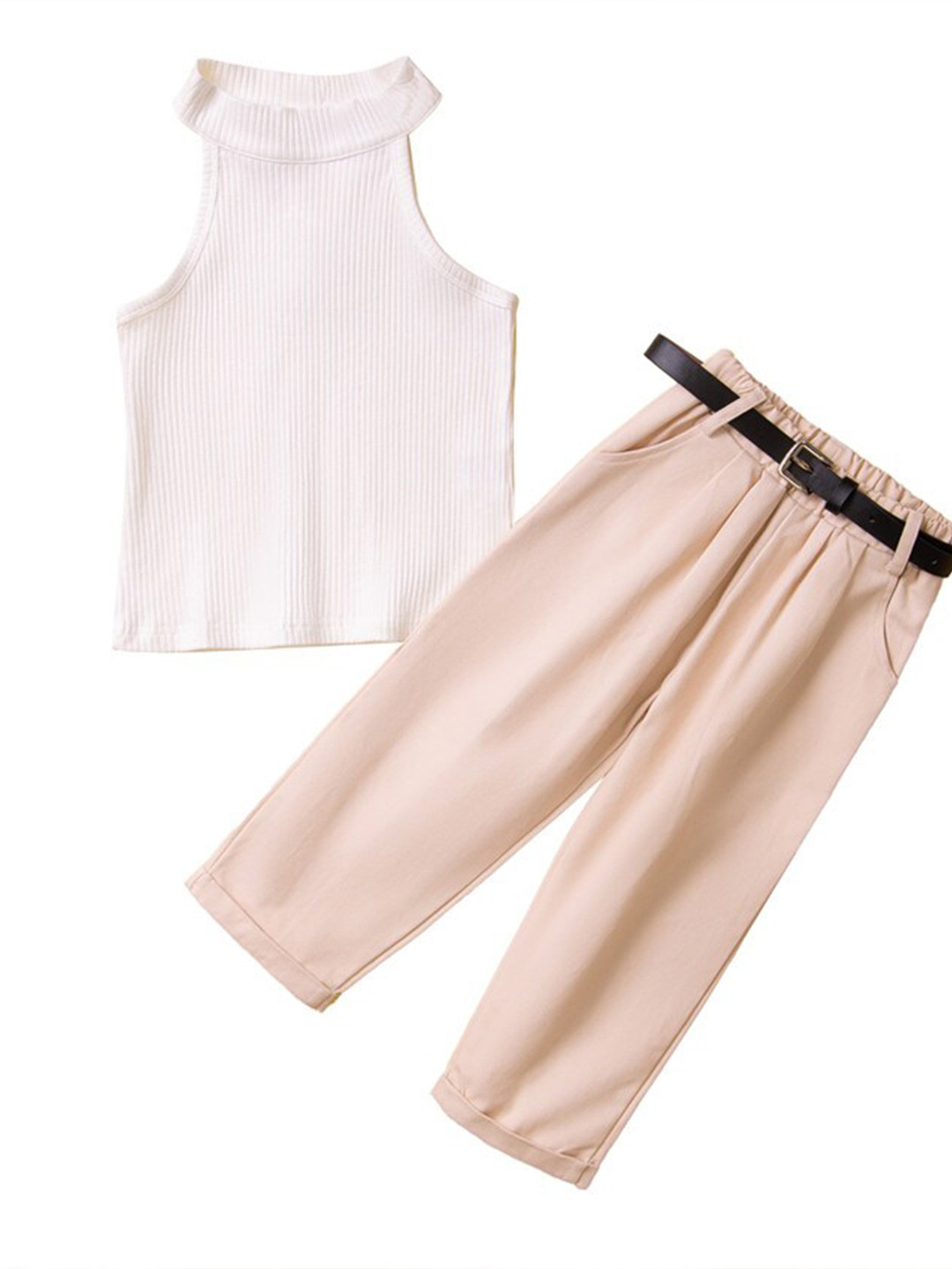 

StyleCast Girls White Fitted Top with Trousers