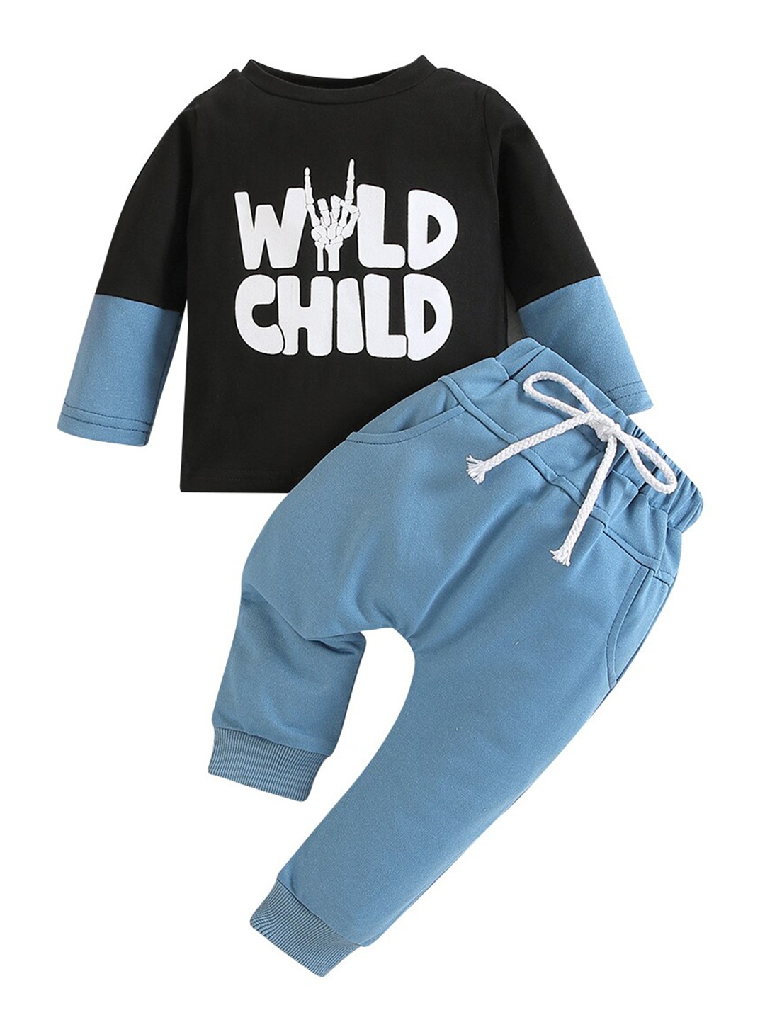 

StyleCast Boys Blue & Black T-shirt With Joggers