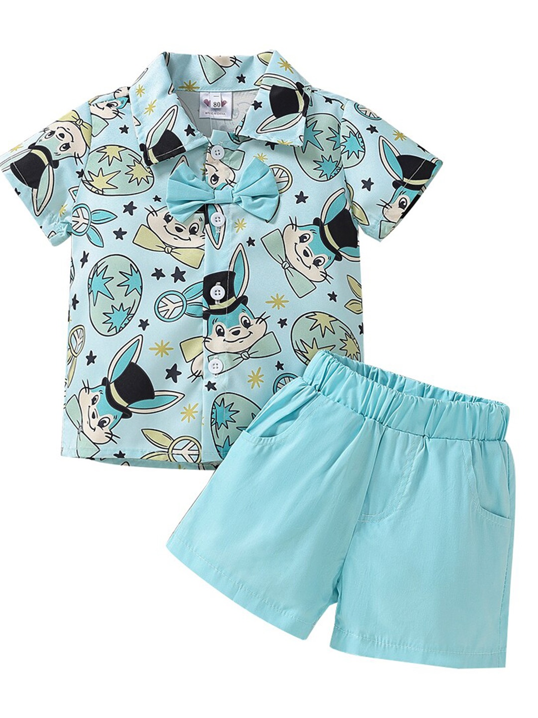 

StyleCast Boys Blue Printed Shirt With Shorts