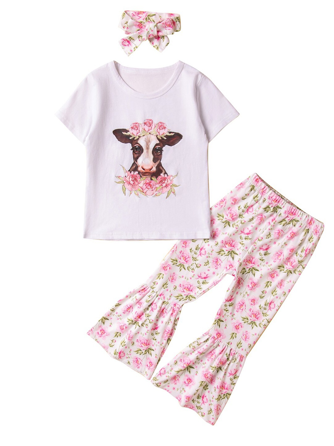 

StyleCast Girls White & Pink Printed T-Shirt With Sharara