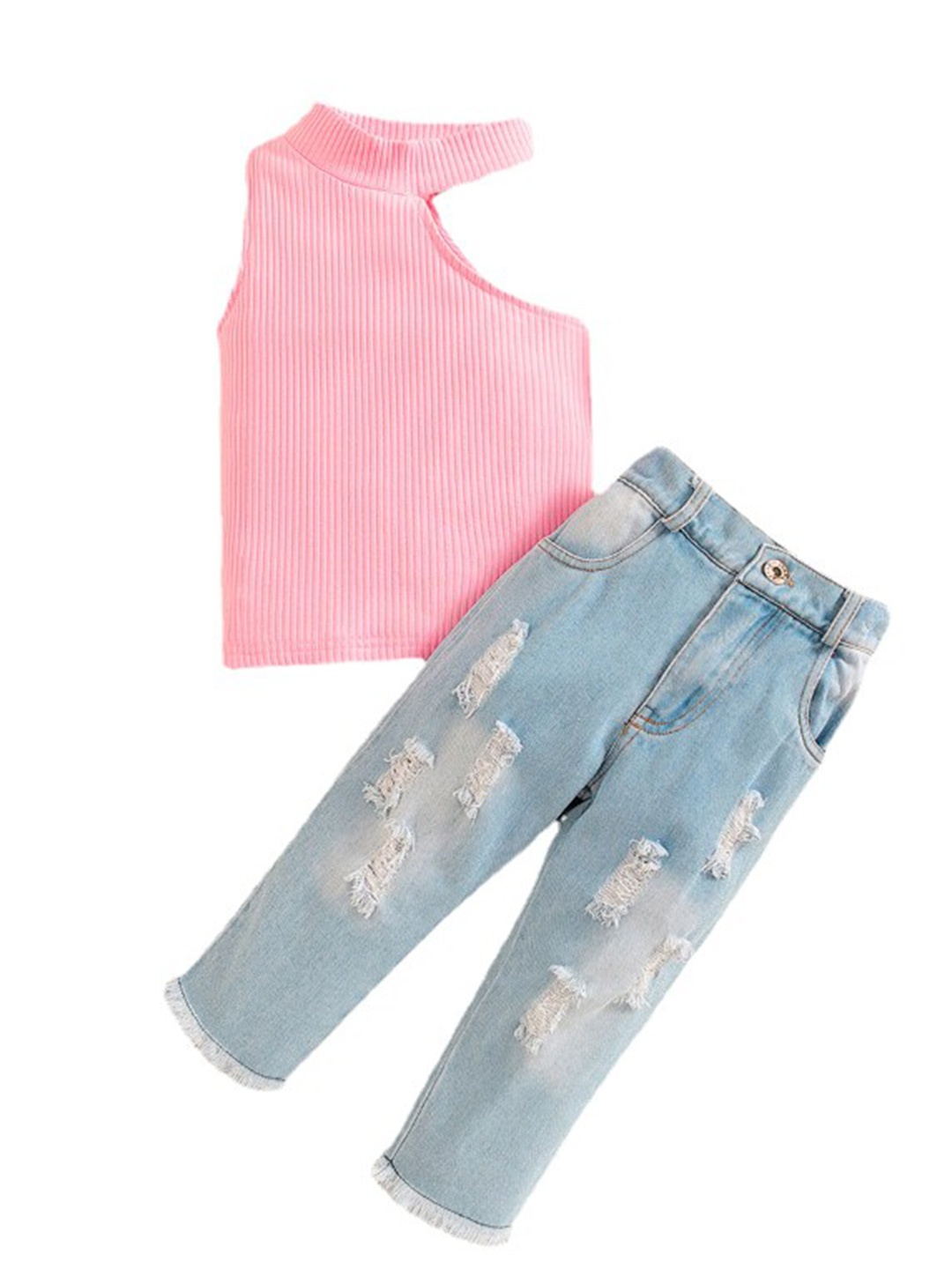 

StyleCast Girls Pink Ribbed Top With Trousers