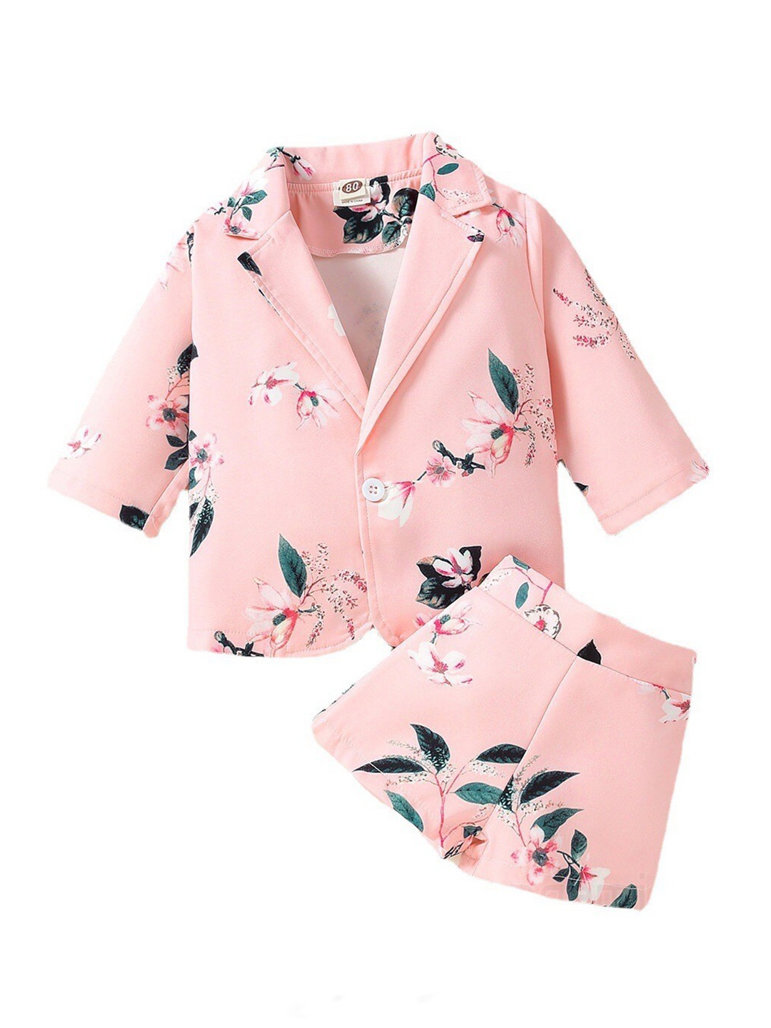 

StyleCast Girls Pink Floral Printed Coat with Skirt