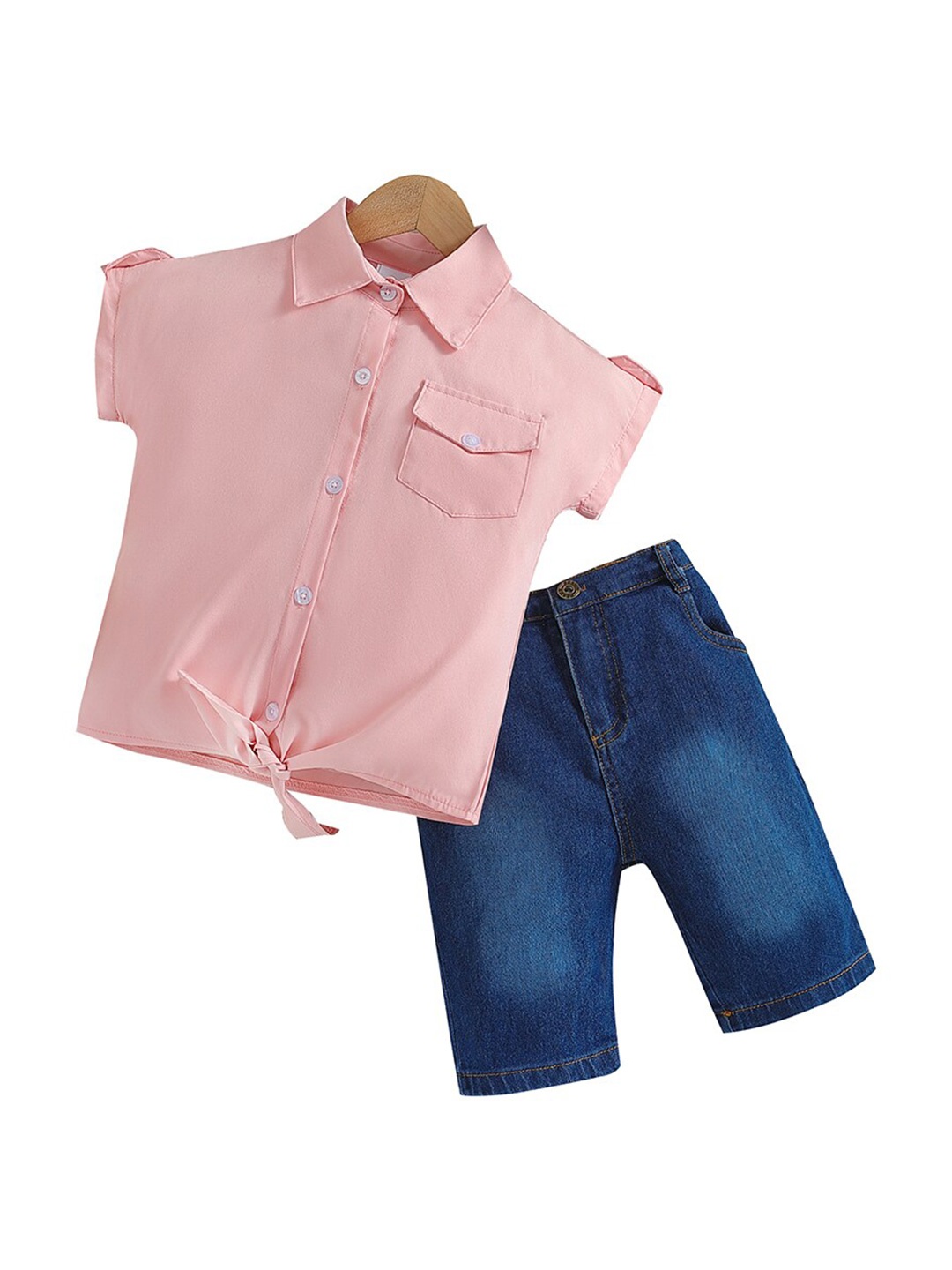 

StyleCast Boys Pink Waist Tie Up Shirt with Shorts