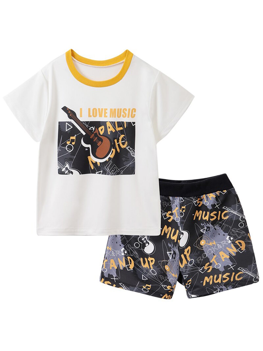 

StyleCast Infant Boys White Typography Printed T-shirt with Shorts