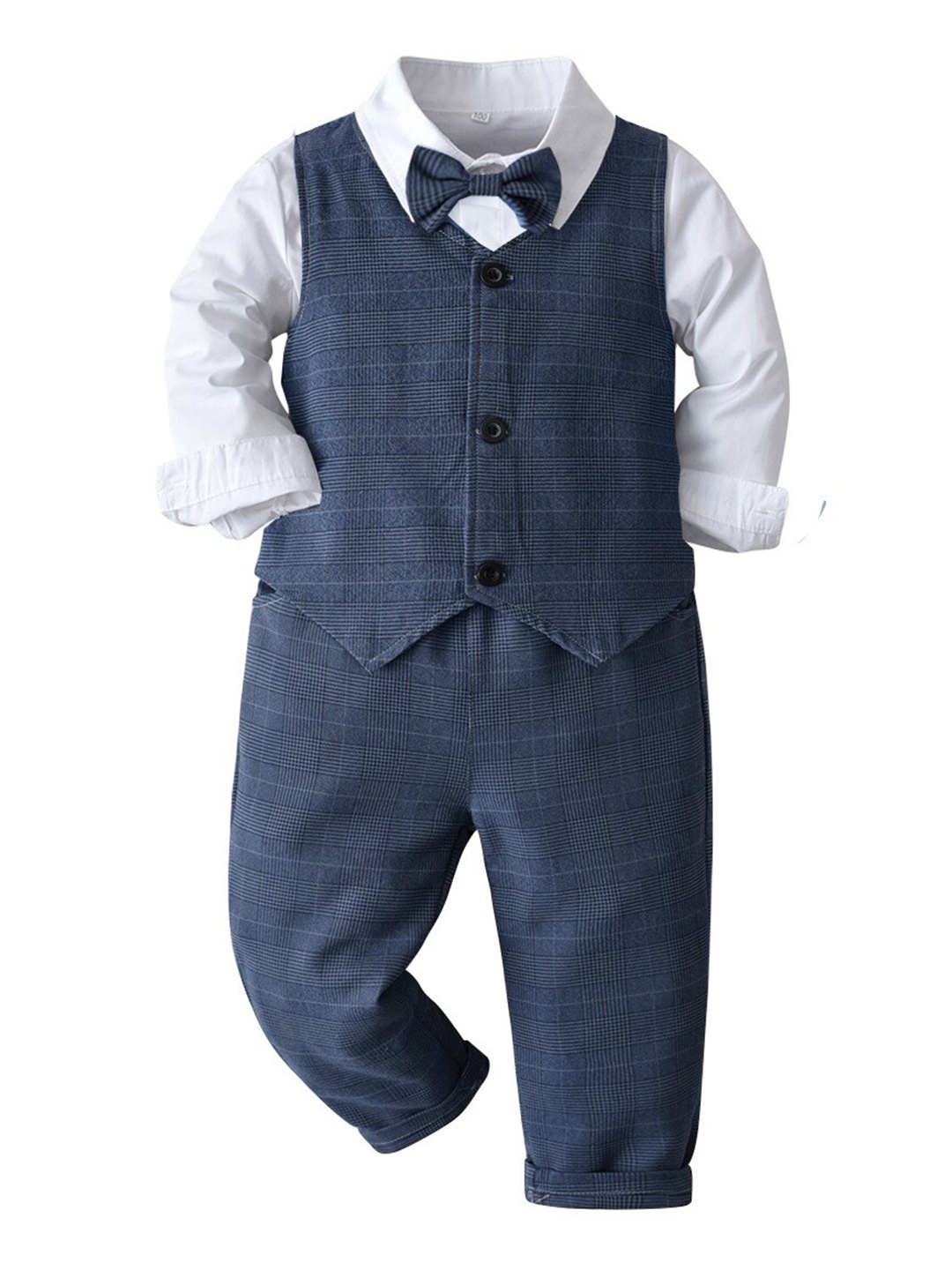 

StyleCast Boys Blue Checked 3 Piece Suit