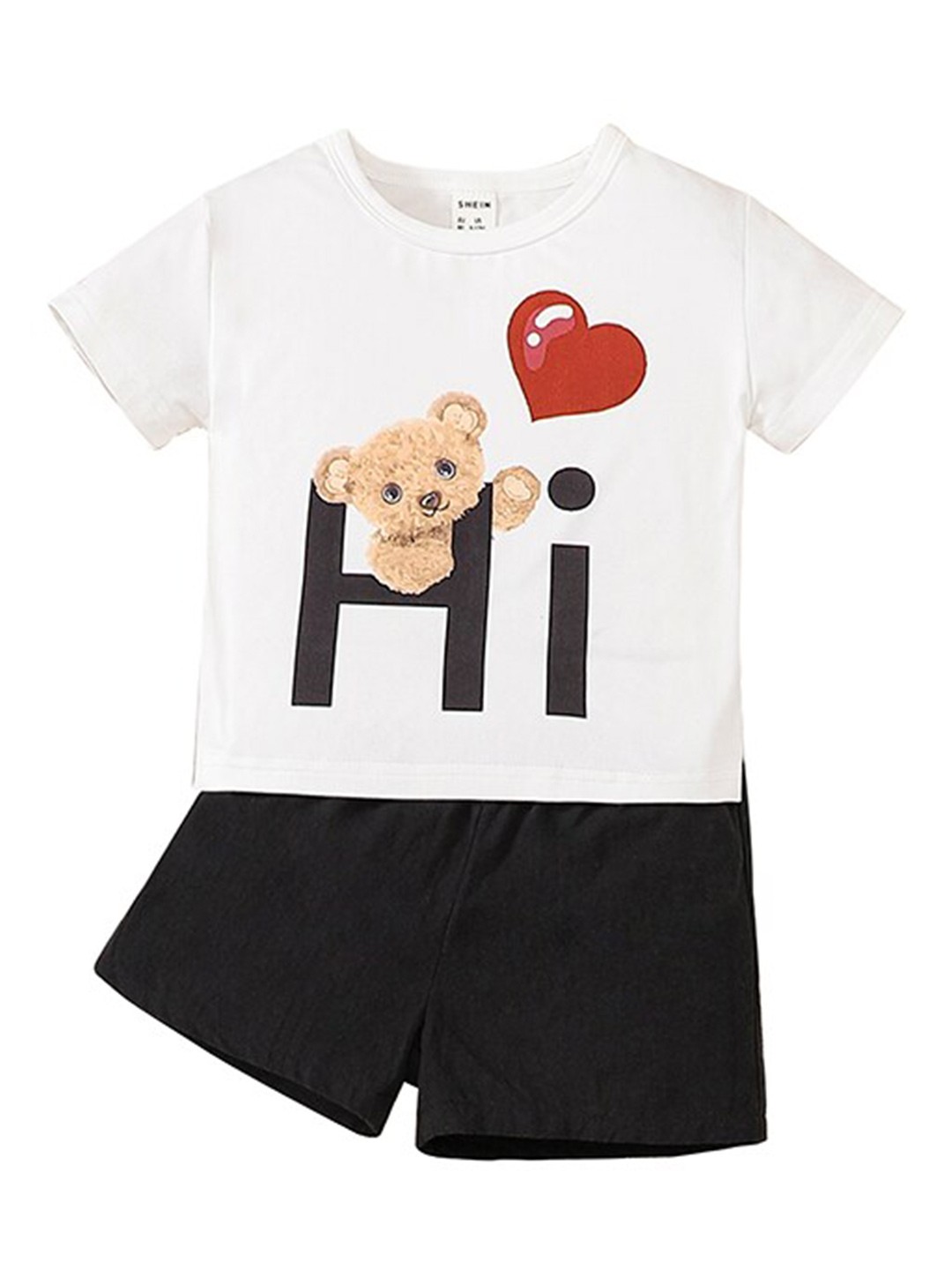 

StyleCast Boys White Printed T-shirt with Shorts