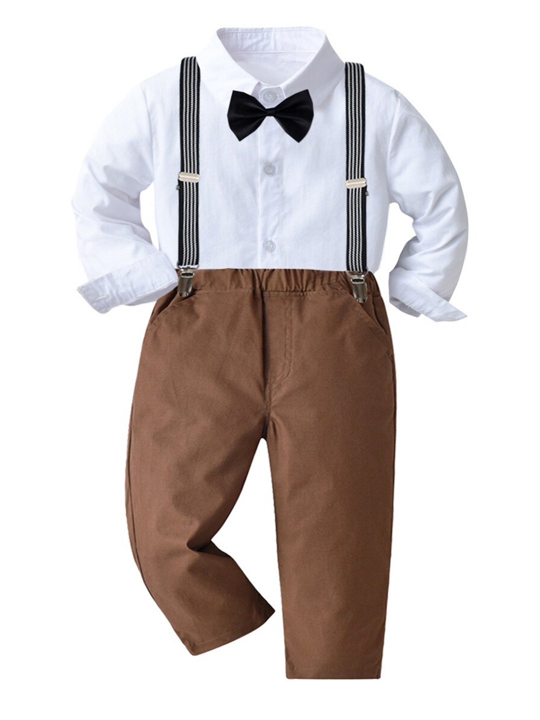 

StyleCast Boys White Shirt Collar Long Sleeve Shirt With Trouser & Suspender