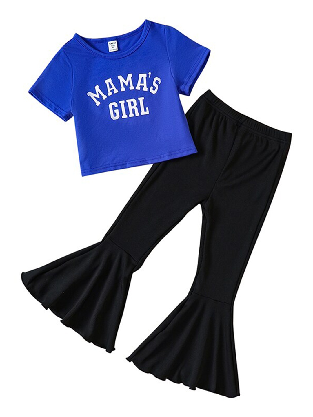 

StyleCast Girls Blue Printed T-shirt with Trousers