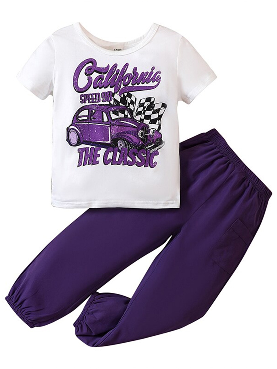 

StyleCast Boys Purple & White Typography Printed T-shirt with Trousers
