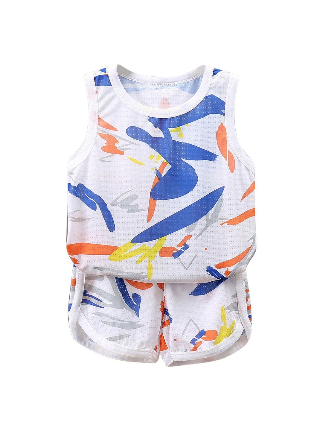 

StyleCast Boys White Printed Sleeveless T-shirt With Short