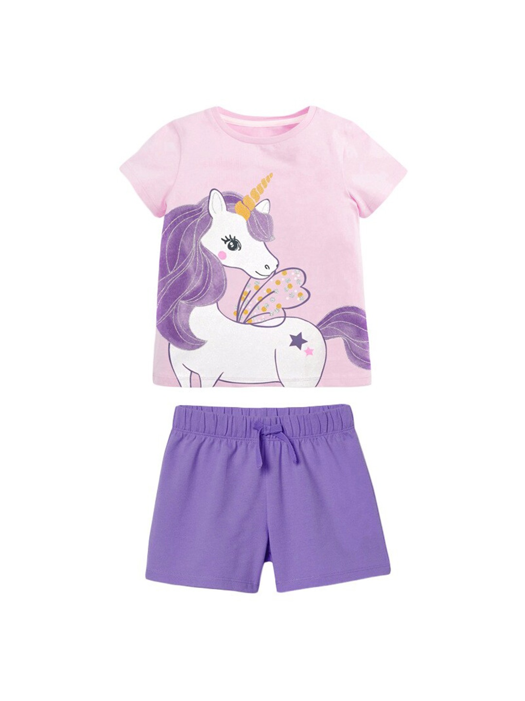 

StyleCast Girls Purple Printed Top With Shorts