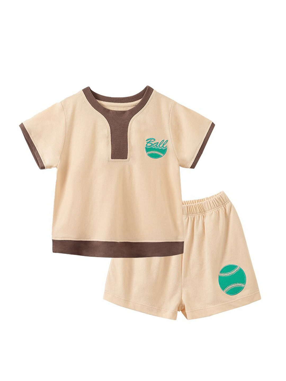 

StyleCast Boys Khaki Pure Cotton Top with Shorts