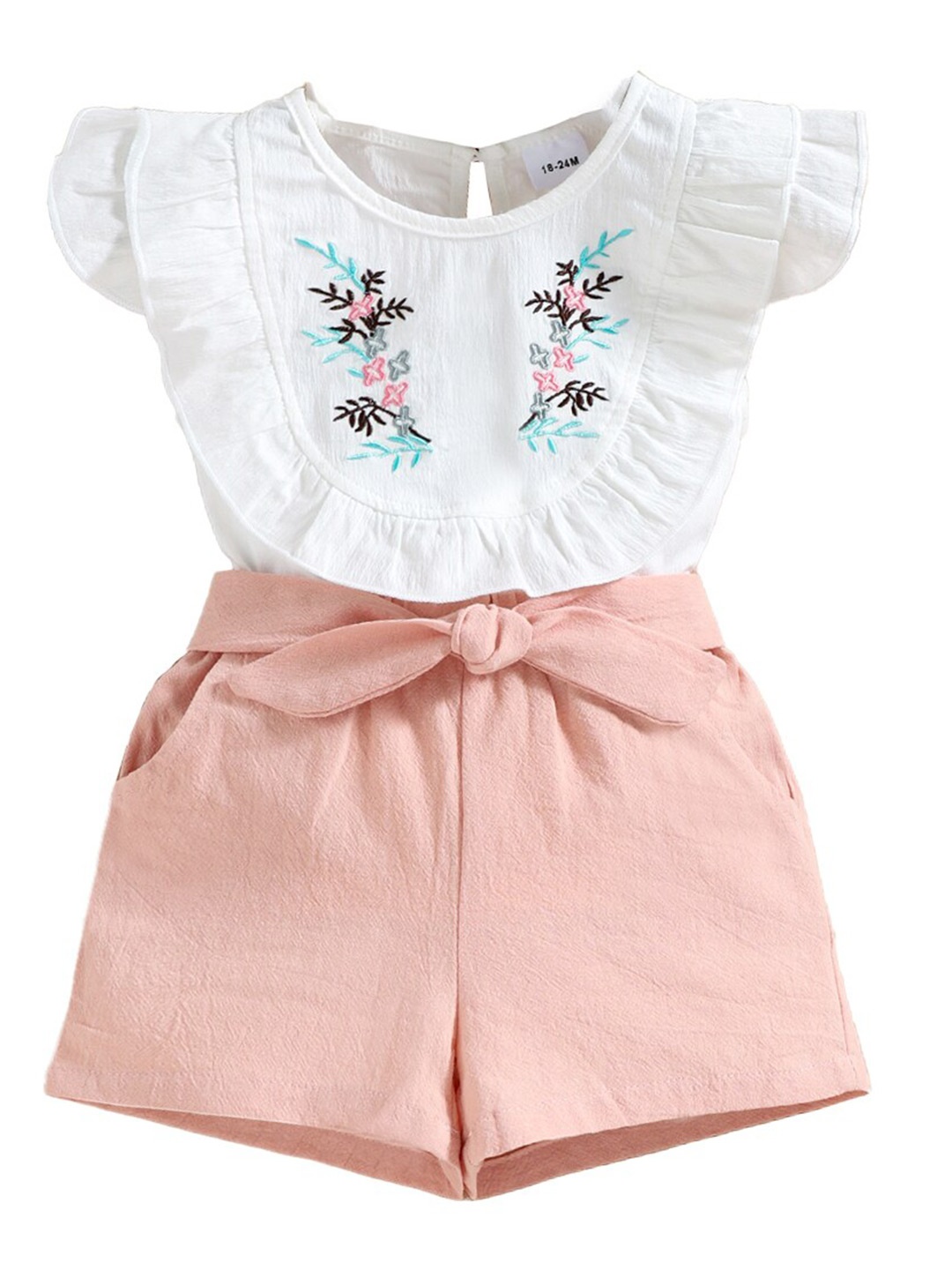 

StyleCast Girls Pink Embroidered Top with Shorts