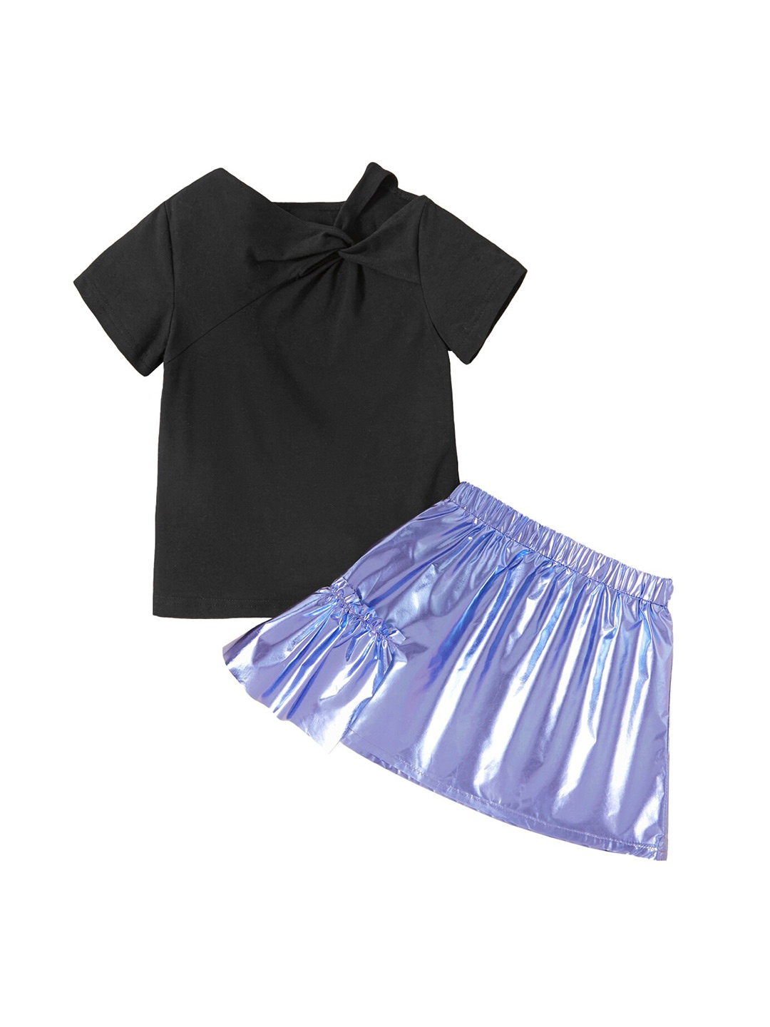 

StyleCast Girls Black & Blue Round Neck Top with Skirt