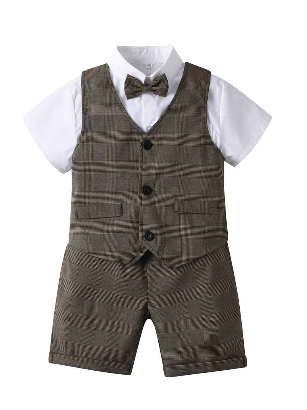

StyleCast Boys Grey Striped Shirt with Shorts