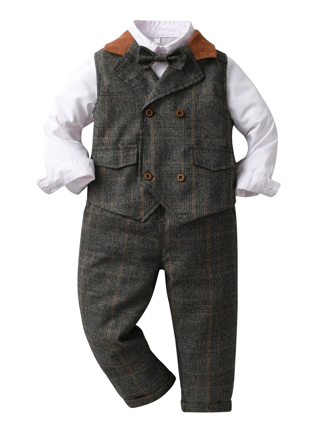 

StyleCast Boys Grey Notched Lapel Single Breasted 3 Piece Suit