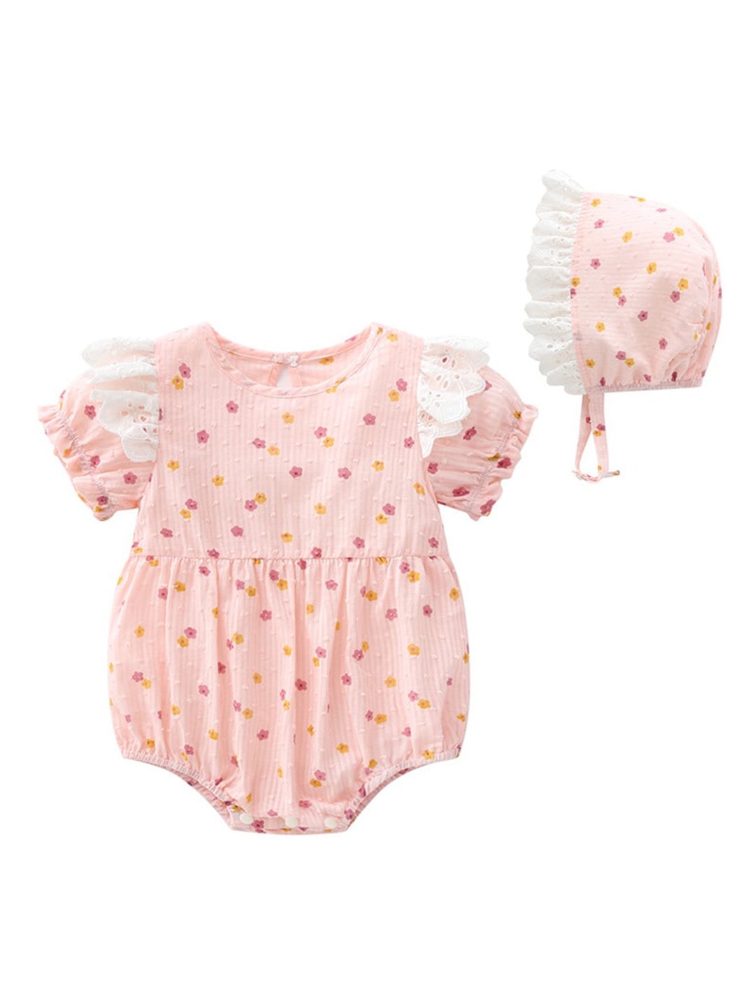 

StyleCast Infant Girls Floral Printed Short Sleeves Cotton Bodysuit, Pink