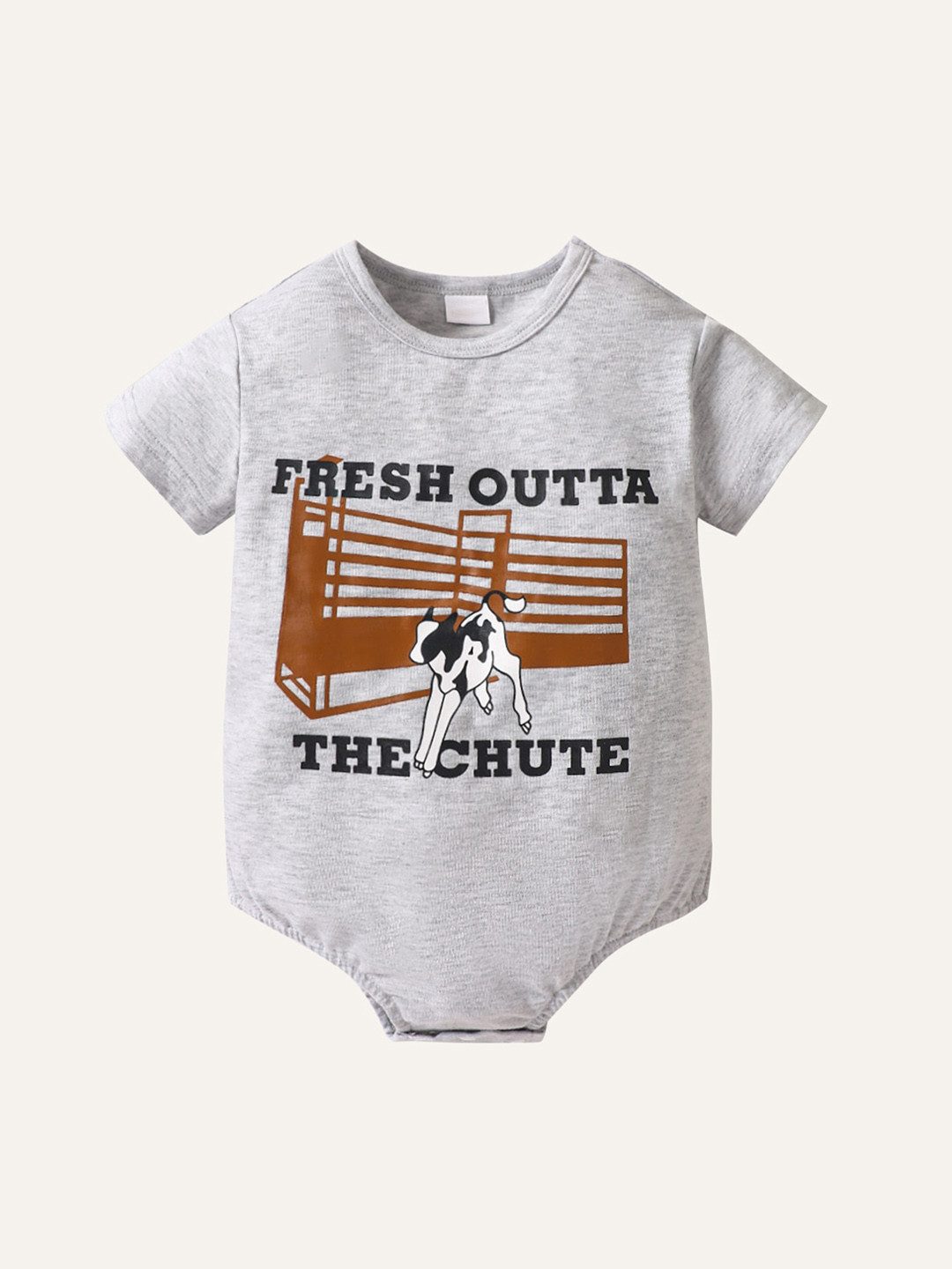

StyleCast Grey Infant Boys Cow Printed Cotton Bodysuit