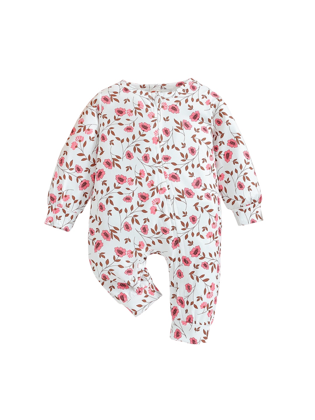 

StyleCast Infant Girls White Floral Printed Cotton Romper
