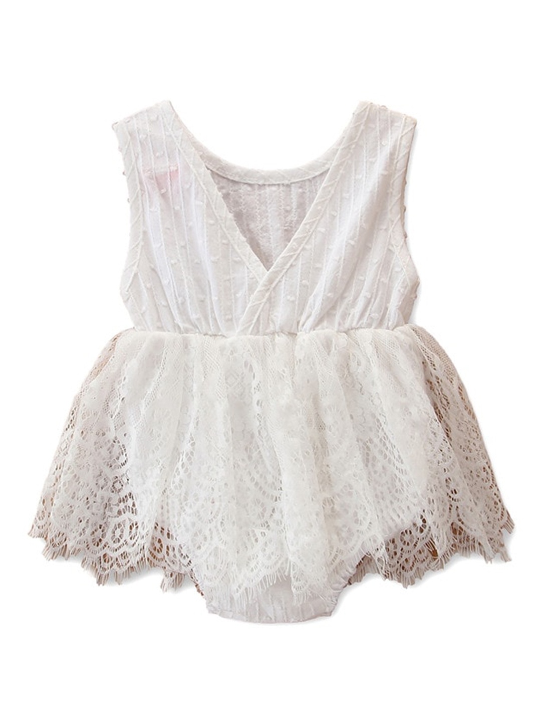 

StyleCast Infants Girls White Self Design Cotton Bodysuit