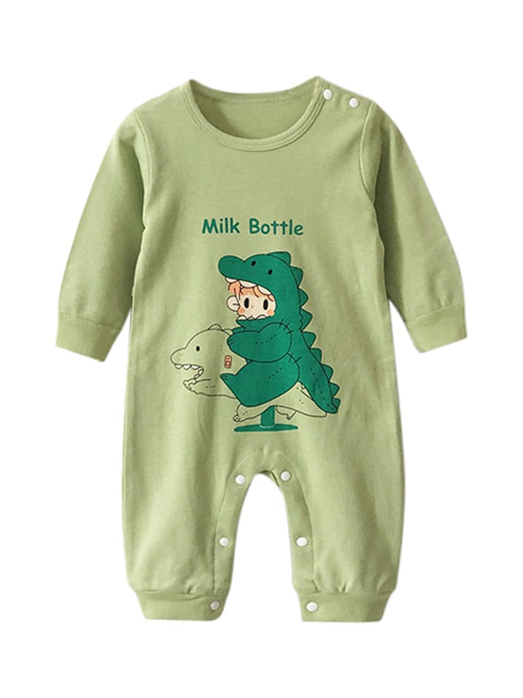 

StyleCast Infant Boys Green Printed Pure Cotton Rompers