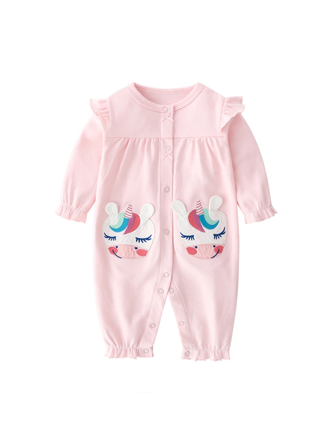 

StyleCast Infant Girls Pink Printed Cotton Rompers