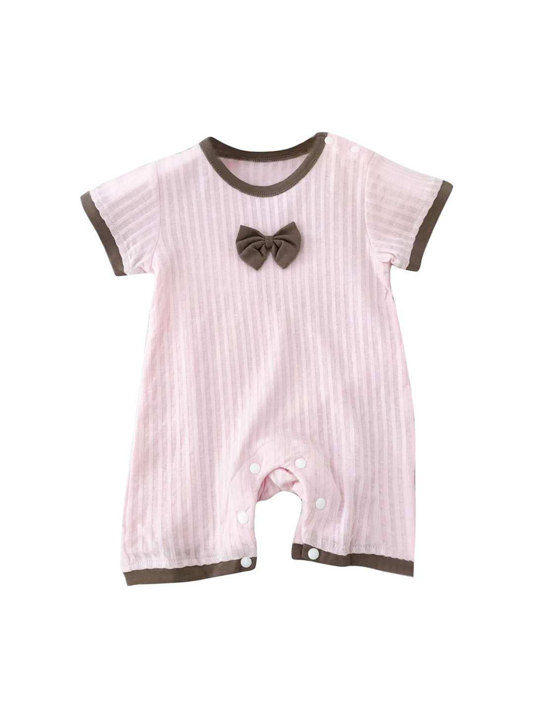 

StyleCast Infant Girls Pink Striped Cotton Rompers