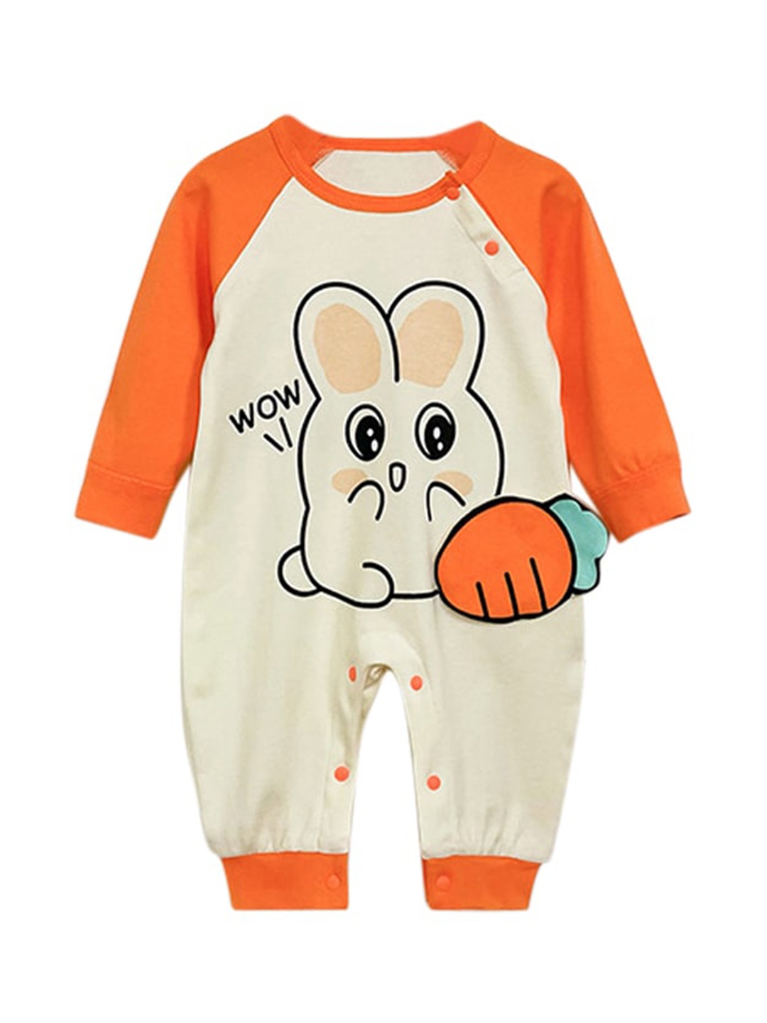 

StyleCast Infant Boys Off White Graphic Printed Cotton Rompers