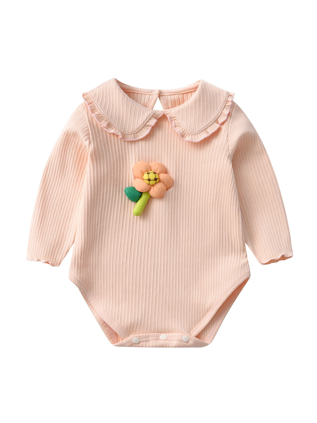 

StyleCast Kids Girls Pink Striped Peter Pan Collar Cotton Bodysuit