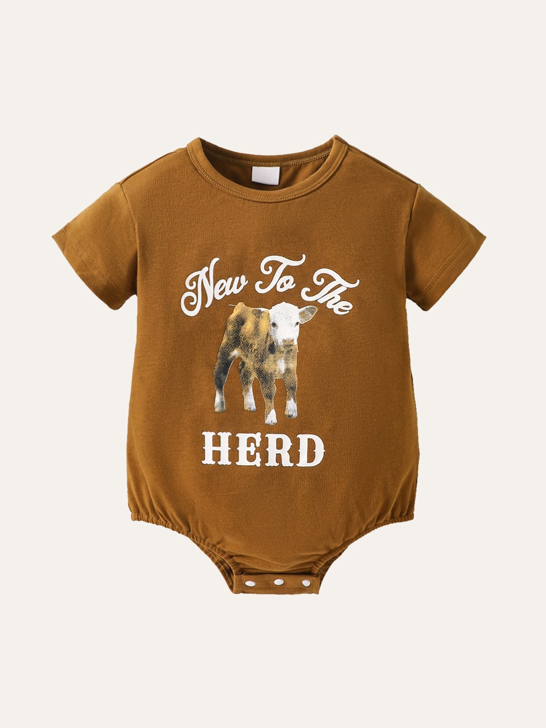 

StyleCast Brown Infant Boys Cow Printed Cotton Bodysuit